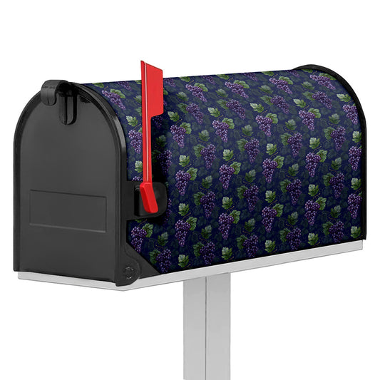 Watercolor Purple Grapes Pattern Print Mailbox Cover