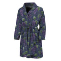 Watercolor Purple Grapes Pattern Print Men's Bathrobe