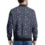 Watercolor Purple Grapes Pattern Print Men's Bomber Jacket
