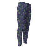 Watercolor Purple Grapes Pattern Print Men's Compression Pants