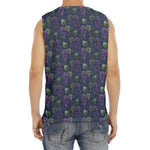 Watercolor Purple Grapes Pattern Print Men's Fitness Tank Top