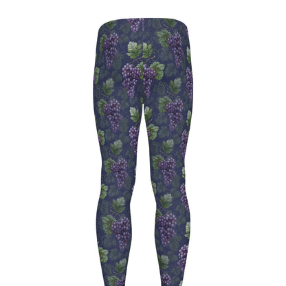 Watercolor Purple Grapes Pattern Print Men's leggings
