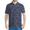 Watercolor Purple Grapes Pattern Print Men's Polo Shirt