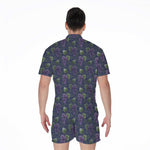 Watercolor Purple Grapes Pattern Print Men's Rompers