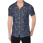 Watercolor Purple Grapes Pattern Print Men's Shirt