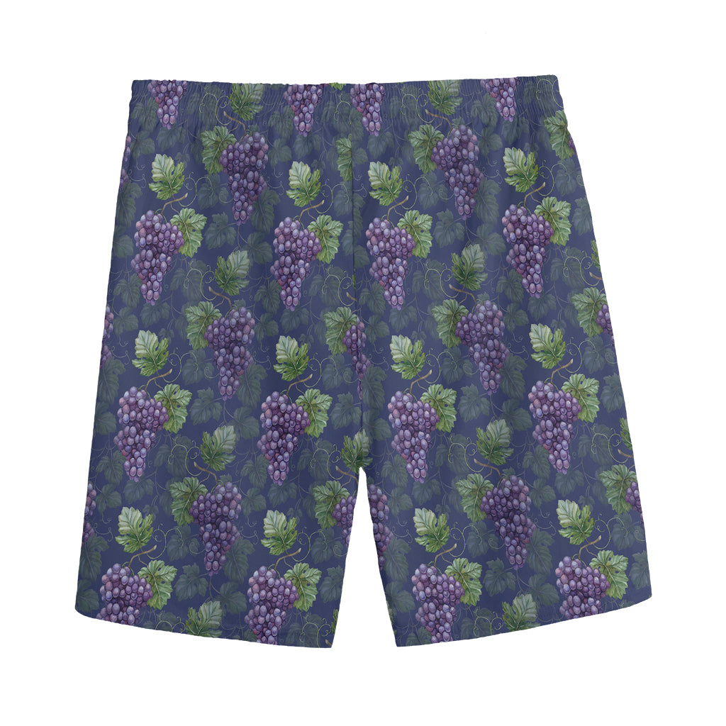 Watercolor Purple Grapes Pattern Print Men's Sports Shorts