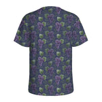 Watercolor Purple Grapes Pattern Print Men's Sports T-Shirt