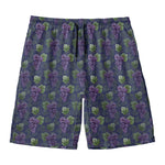 Watercolor Purple Grapes Pattern Print Men's Swim Trunks
