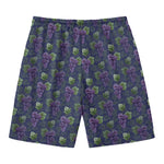 Watercolor Purple Grapes Pattern Print Men's Swim Trunks