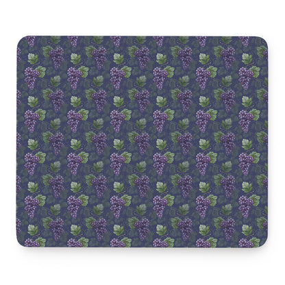 Watercolor Purple Grapes Pattern Print Mouse Pad