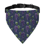 Watercolor Purple Grapes Pattern Print Over The Collar Dog Bandana