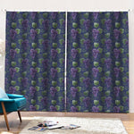 Watercolor Purple Grapes Pattern Print Pencil Pleat Curtains