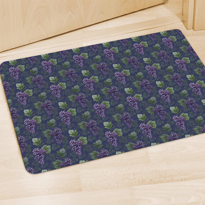 Watercolor Purple Grapes Pattern Print Polyester Doormat