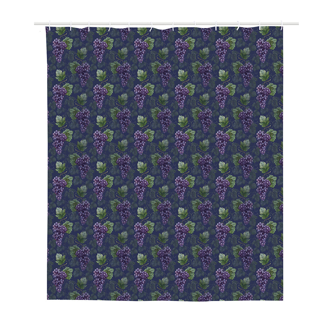 Watercolor Purple Grapes Pattern Print Polyester Shower Curtain