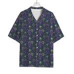 Watercolor Purple Grapes Pattern Print Rayon Hawaiian Shirt