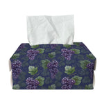 Watercolor Purple Grapes Pattern Print Rectangle Tissue Box Cover