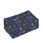 Watercolor Purple Grapes Pattern Print Rectangle Tissue Box Cover