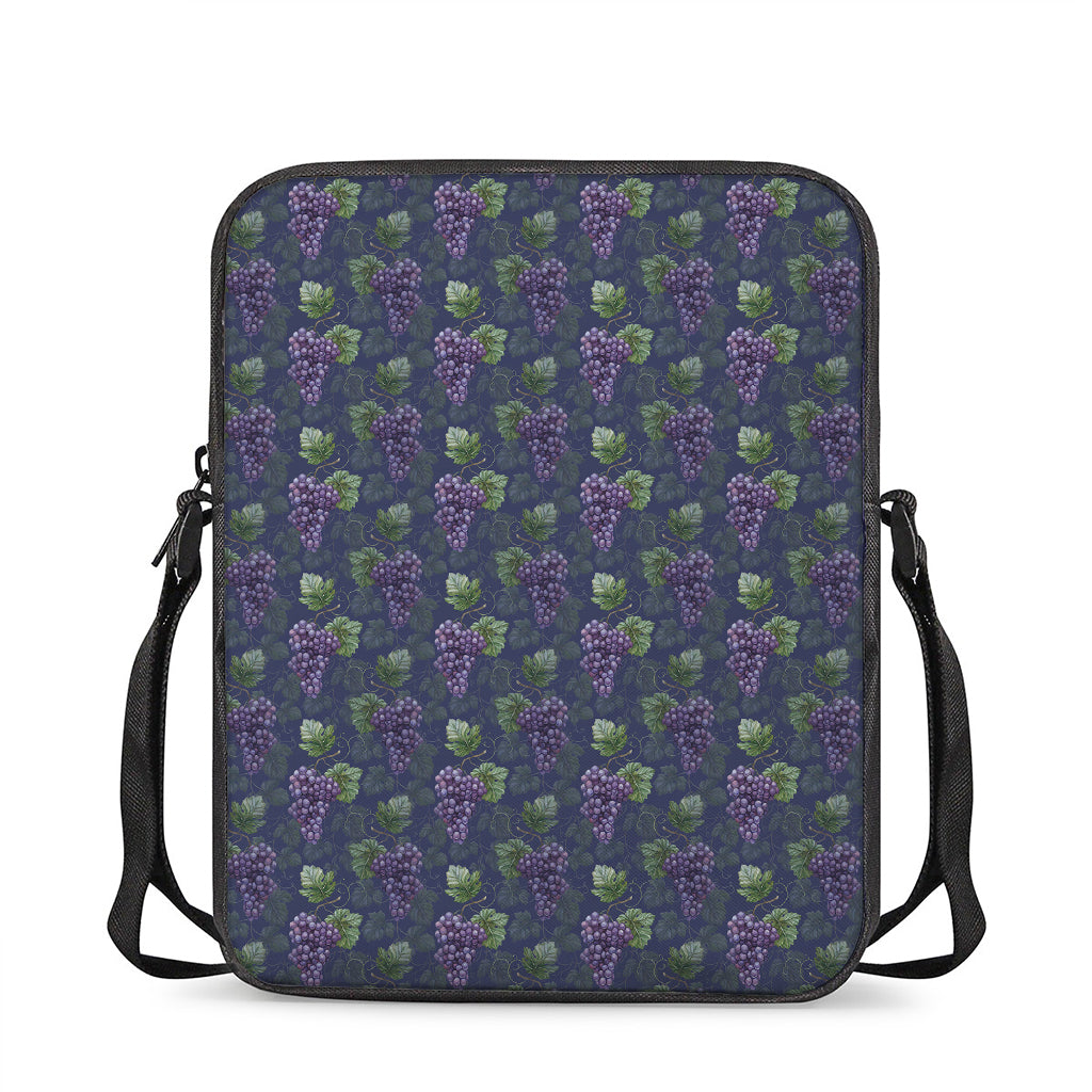 Watercolor Purple Grapes Pattern Print Rectangular Crossbody Bag