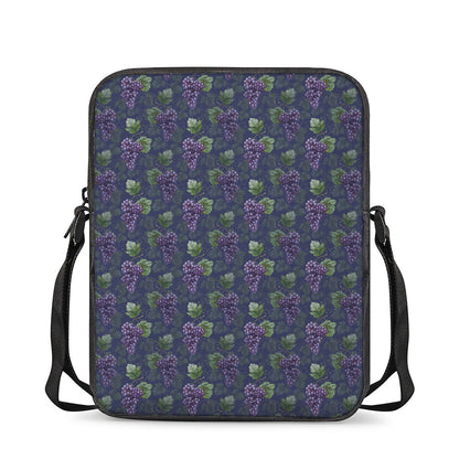 Watercolor Purple Grapes Pattern Print Rectangular Crossbody Bag