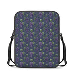 Watercolor Purple Grapes Pattern Print Rectangular Crossbody Bag