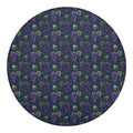 Watercolor Purple Grapes Pattern Print Round Blanket
