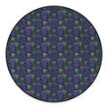 Watercolor Purple Grapes Pattern Print Round Floor Mat