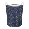 Watercolor Purple Grapes Pattern Print Round Laundry Basket