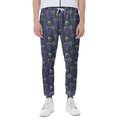 Watercolor Purple Grapes Pattern Print Scuba Joggers