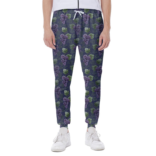 Watercolor Purple Grapes Pattern Print Scuba Joggers