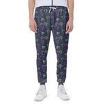Watercolor Purple Grapes Pattern Print Scuba Joggers
