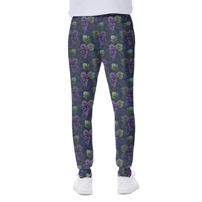 Watercolor Purple Grapes Pattern Print Scuba Joggers