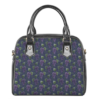 Watercolor Purple Grapes Pattern Print Shoulder Handbag