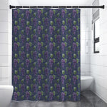 Watercolor Purple Grapes Pattern Print Shower Curtain