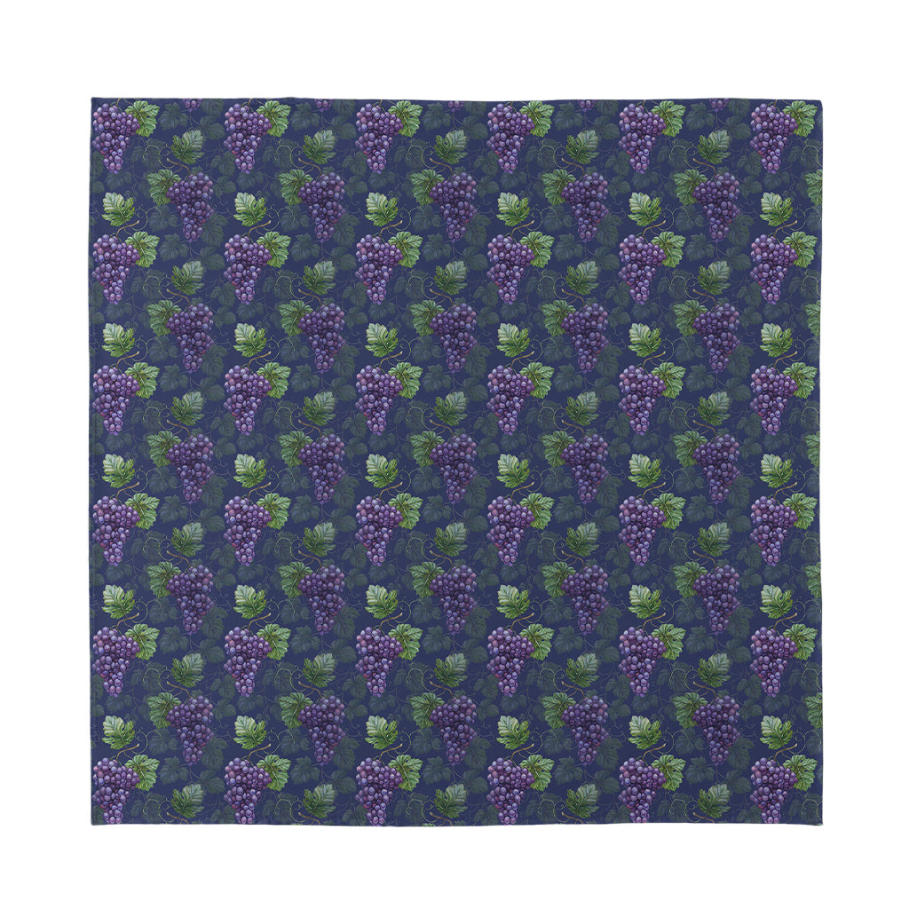 Watercolor Purple Grapes Pattern Print Silk Bandana