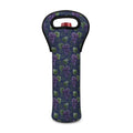 Watercolor Purple Grapes Pattern Print Single Neoprene Wine Tote