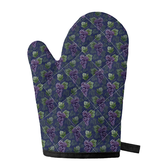 Watercolor Purple Grapes Pattern Print Single Oven Mitt