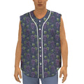 Watercolor Purple Grapes Pattern Print Sleeveless Baseball Jersey