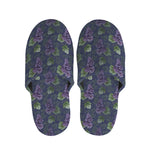 Watercolor Purple Grapes Pattern Print Slippers