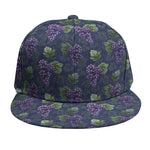 Watercolor Purple Grapes Pattern Print Snapback Cap