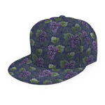 Watercolor Purple Grapes Pattern Print Snapback Cap