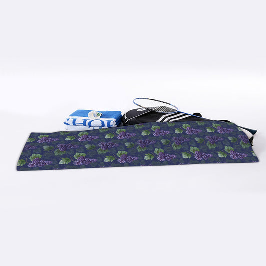 Watercolor Purple Grapes Pattern Print Sports Towel