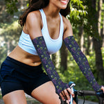 Watercolor Purple Grapes Pattern Print Sun Protection Arm Sleeves