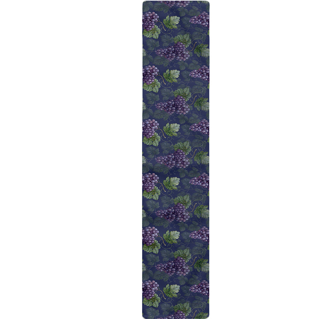 Watercolor Purple Grapes Pattern Print Table Runner