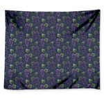 Watercolor Purple Grapes Pattern Print Tapestry