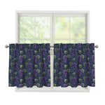 Watercolor Purple Grapes Pattern Print Tier Curtains