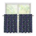 Watercolor Purple Grapes Pattern Print Tier Curtains