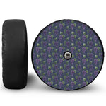 Watercolor Purple Grapes Pattern Print Tire Cover With Camera Hole