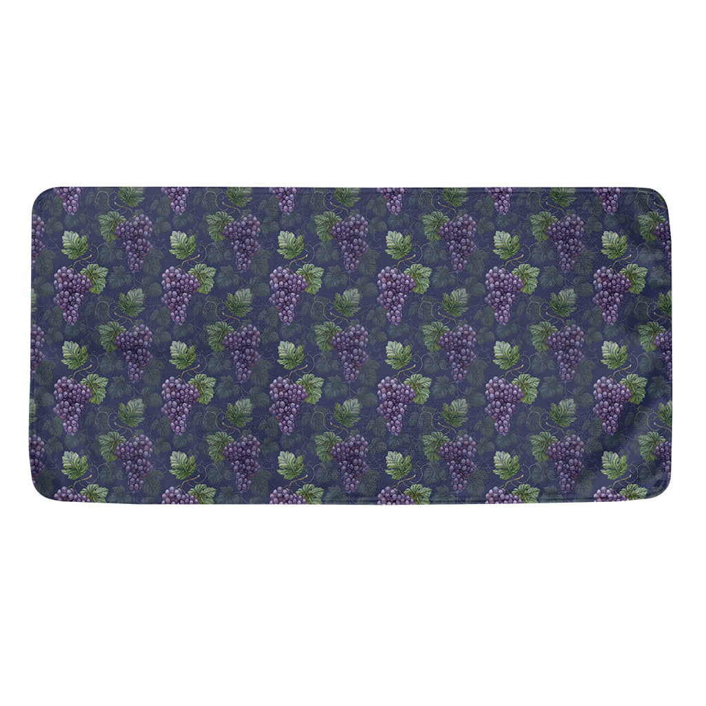 Watercolor Purple Grapes Pattern Print Towel
