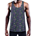 Watercolor Purple Grapes Pattern Print Men's Workout Tank Top