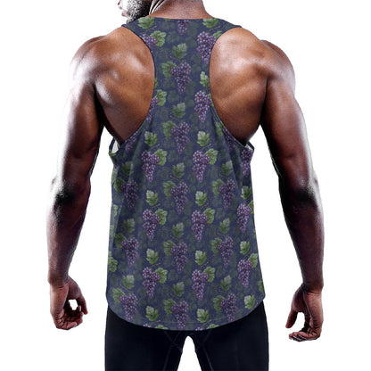 Watercolor Purple Grapes Pattern Print Training Tank Top